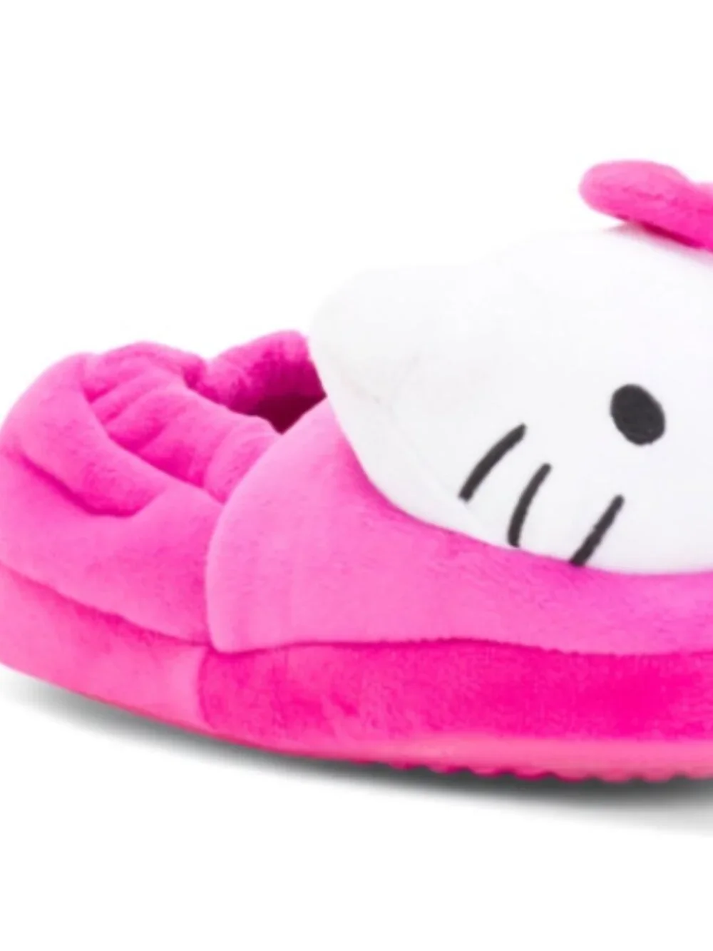 NWT Hello Kitty Pink Plush 3d Head Scrunch Slippers Size 11/12 Little Kid